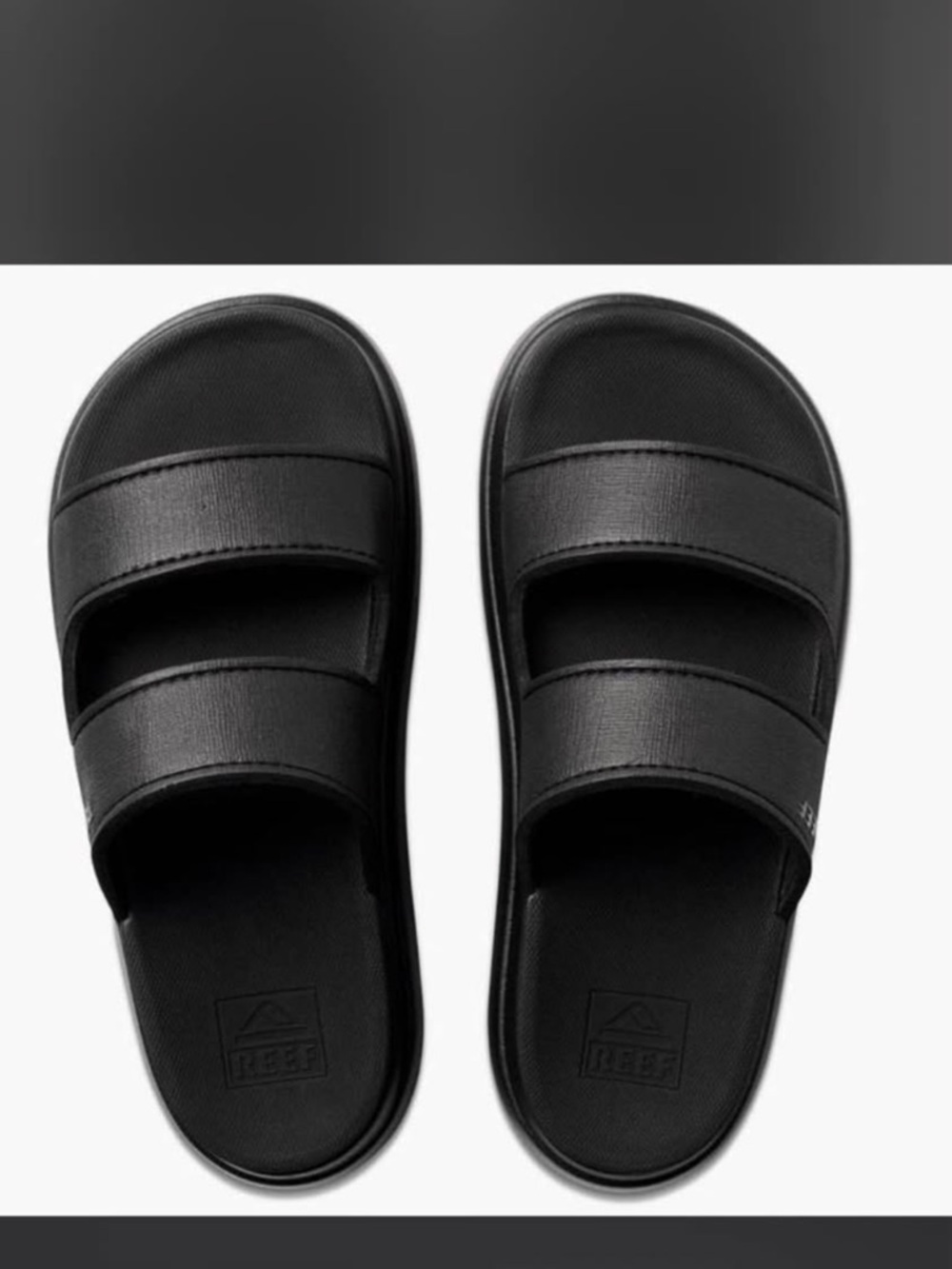 Reef Black Double-Strap Slide Sandals